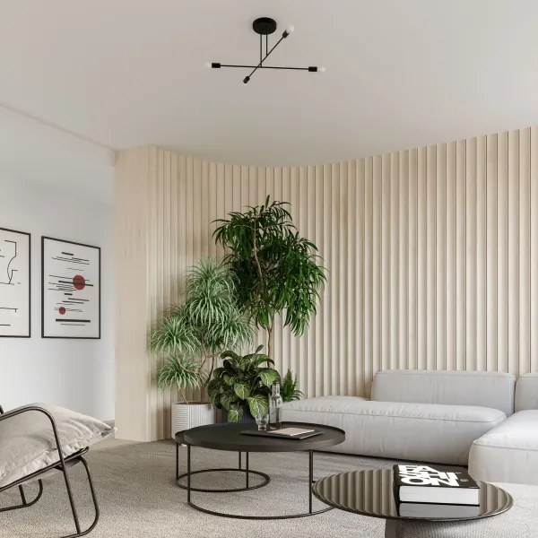 Sollux SL.1451 - Csillár rúdon NORAH 4xE27/15W/230V fekete