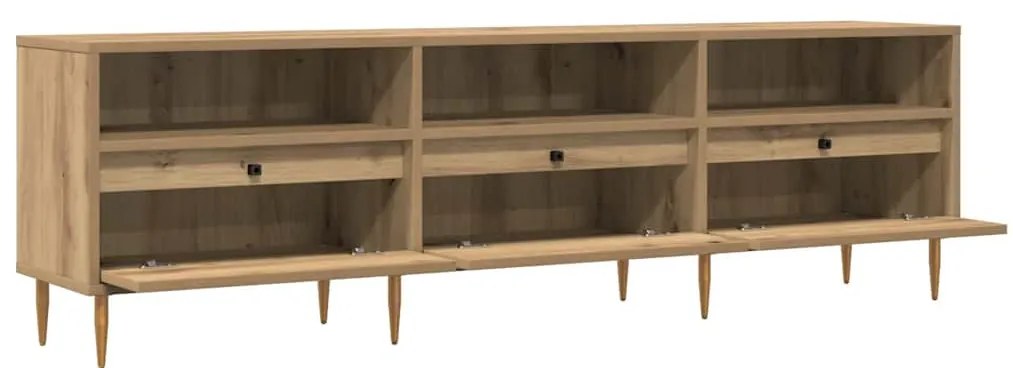 kézműves tölgy színű szerelt fa TV-szekrény 150 x 30 x 44,5 cm