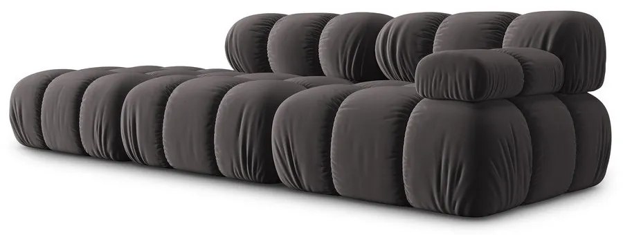 Sötétszürke bársony kanapé 282 cm Bellis – Micadoni Home