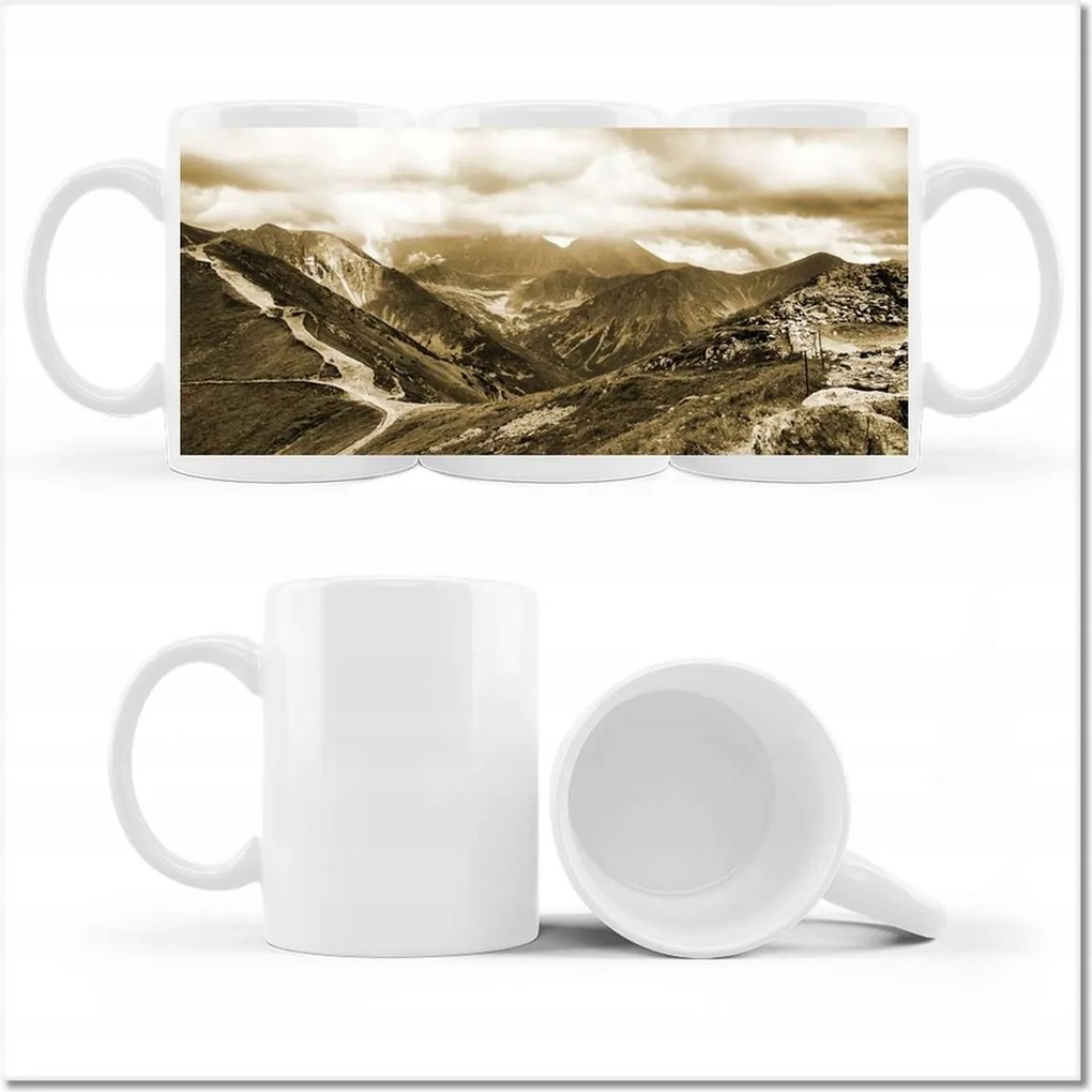 Nyomott mintás bögre Tátra Lengyel hegyek Kilátás