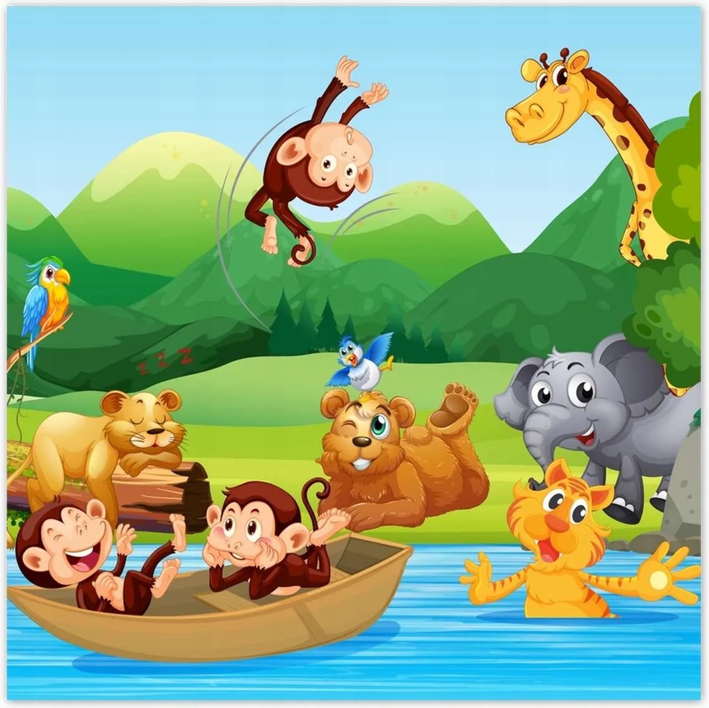 Poszterek 140x140 Dzsungel minta gyerekeknek