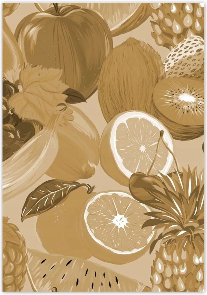 Poszterek 70x100 Gyümölcsök szépia árnyalatokban
