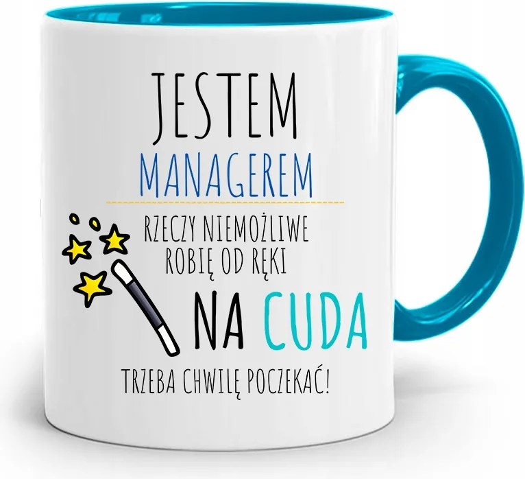 Menedzser Bögre Kék Ajándék fényképes nyomtatással