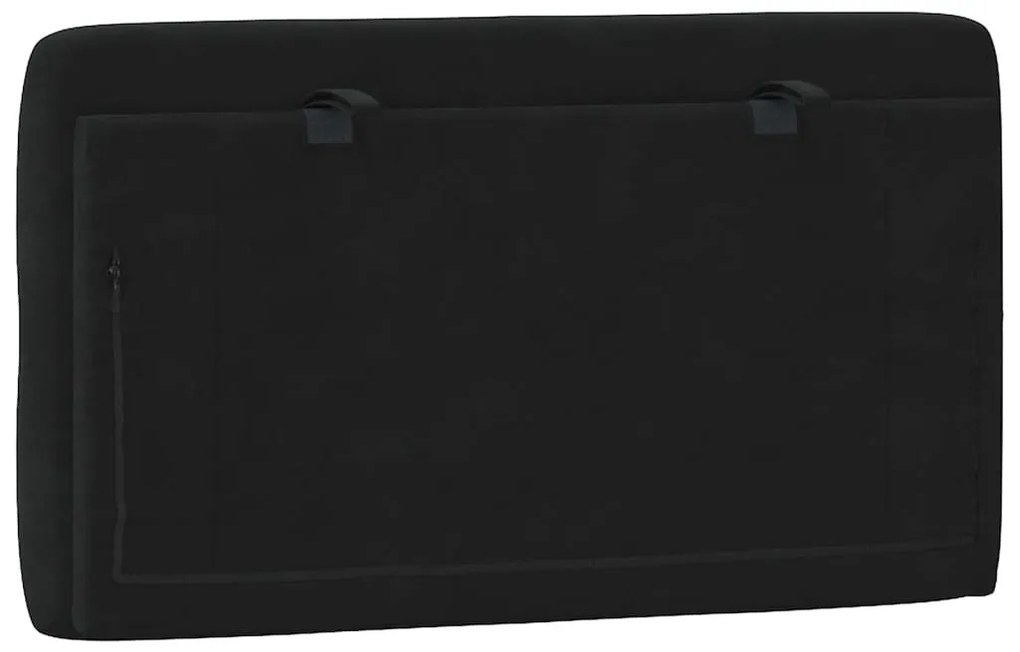 fekete bársony fejtámla párna 80 cm