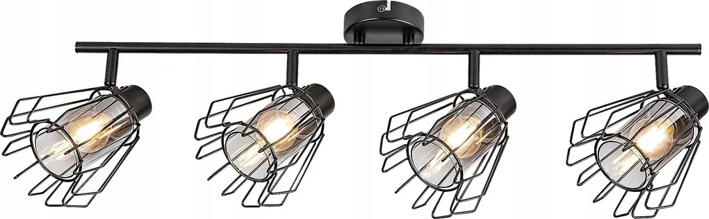 Rabalux Mennyezeti Lámpa Ipari Fekete 4xE14 Reflektorok Üveg