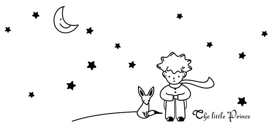 PIPPER | Falmatrica "A Kis herceg - fekete" 96x42 cm