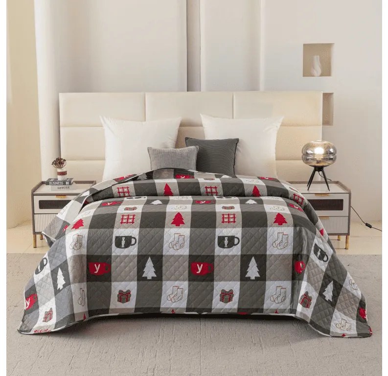 Ágytakaró CHRISTMAS SOCKS zöld Méret: 170 x 210 cm