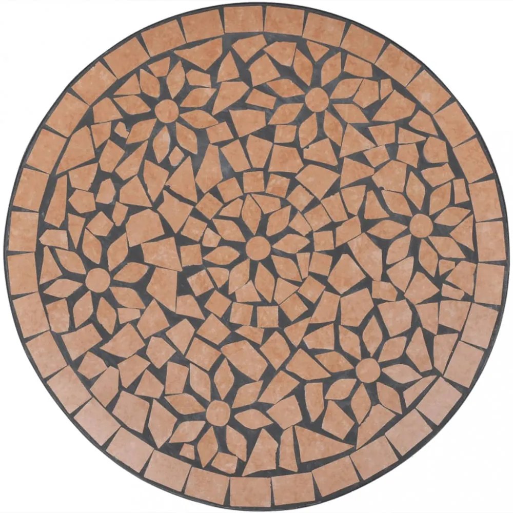 terrakotta mozaik bisztró asztal 60 cm
