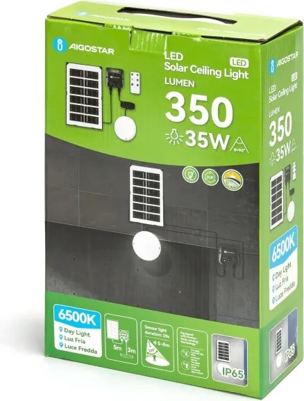 Aigostar - LED napelemes mennyezeti lámpa érzékelővel LED/3,7V 3000 mAh IP65 + távirányító