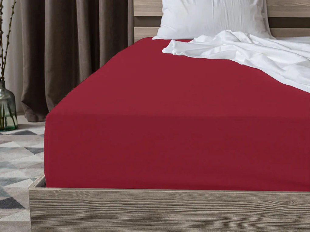 Jersey EXCLUSIVE vörös lepedő 180x200 cm Grammsúly (rost sűrűség): Lux (190 g/m2)