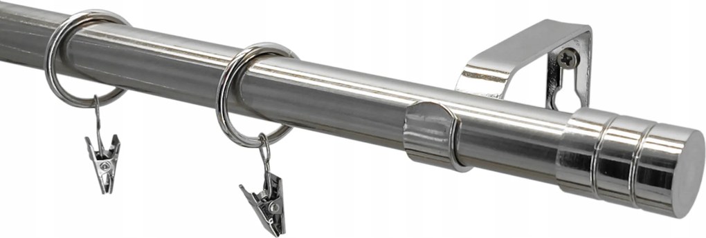 Fém Függönykarnis Loft Szimpla 19 MIX Nikkel Végek 320cm galvanizált