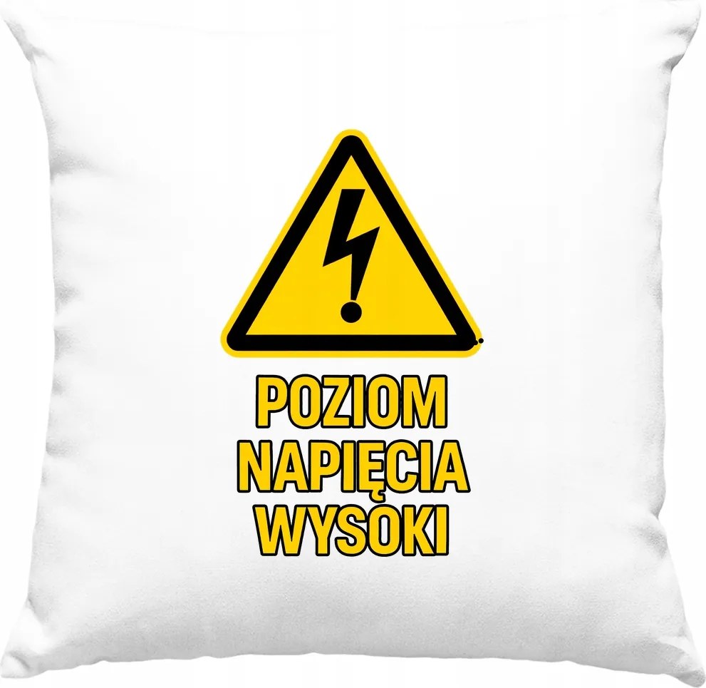 Magas feszültségű párna – Humor fehér