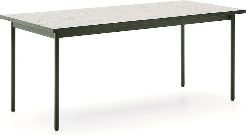 Acél kerti étkezőasztal 91x182 cm Maurina – Kave Home