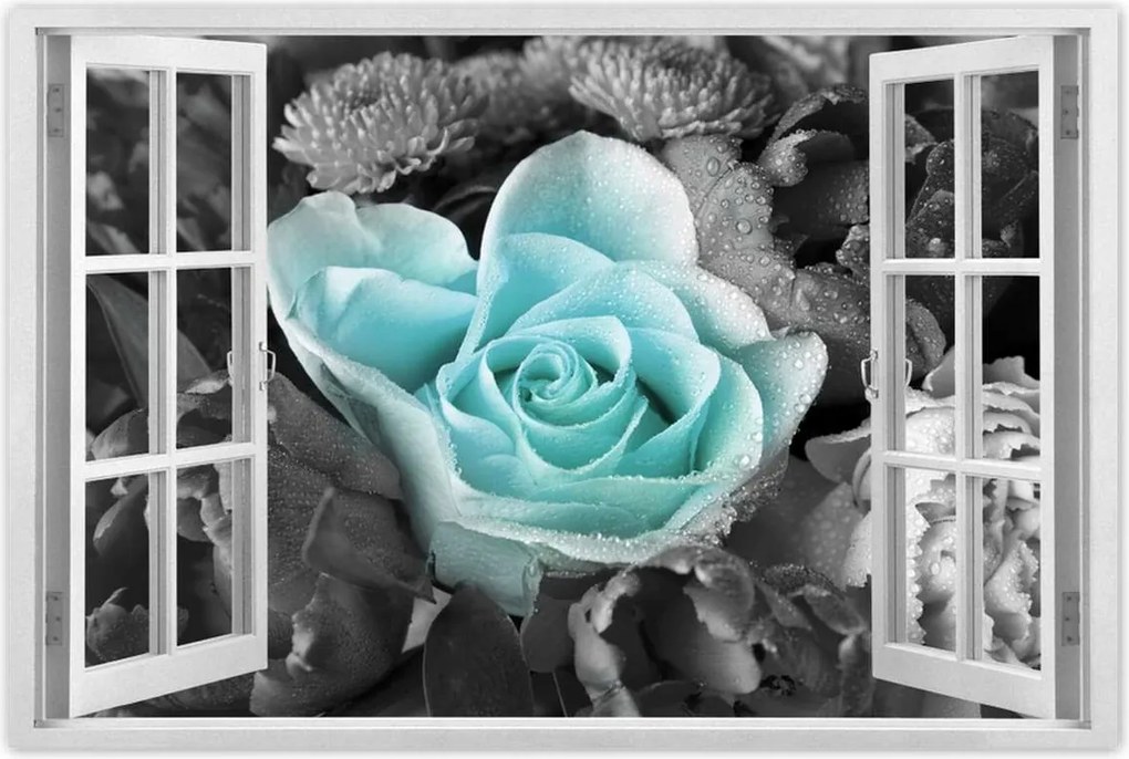 Poszterek 90x60 Türkiz rózsa