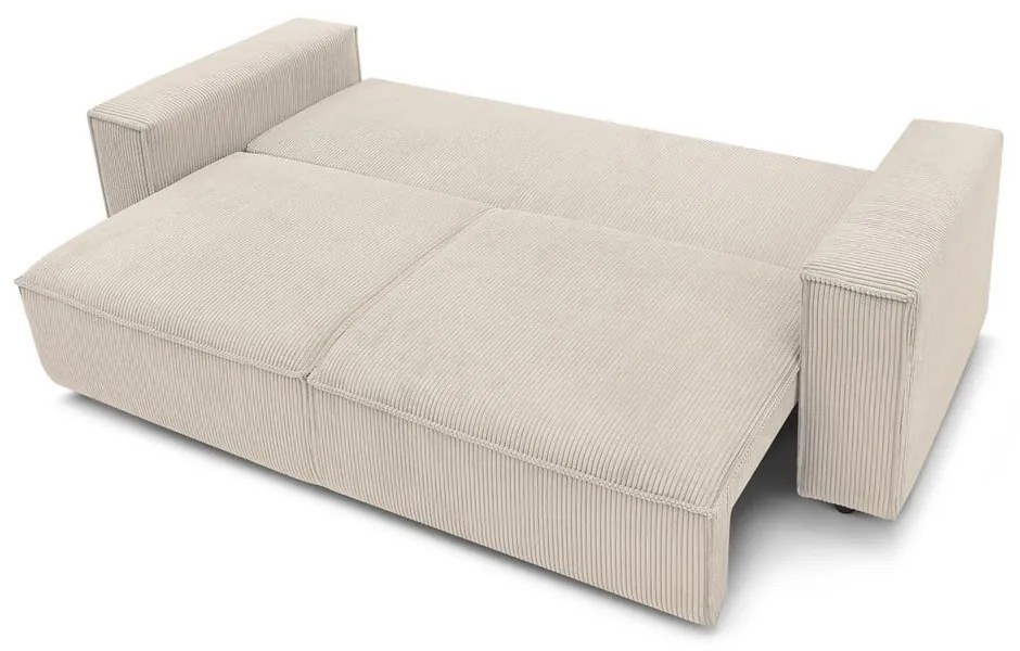 Bézs kordbársony kinyitható kanapé 245 cm Nihad – Bobochic Paris