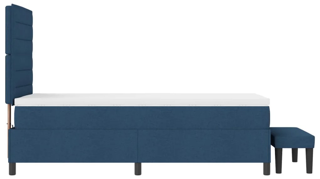 Box Spring Ágy Matraccal és Pad Tengerészkék 100x200 cm Szövet