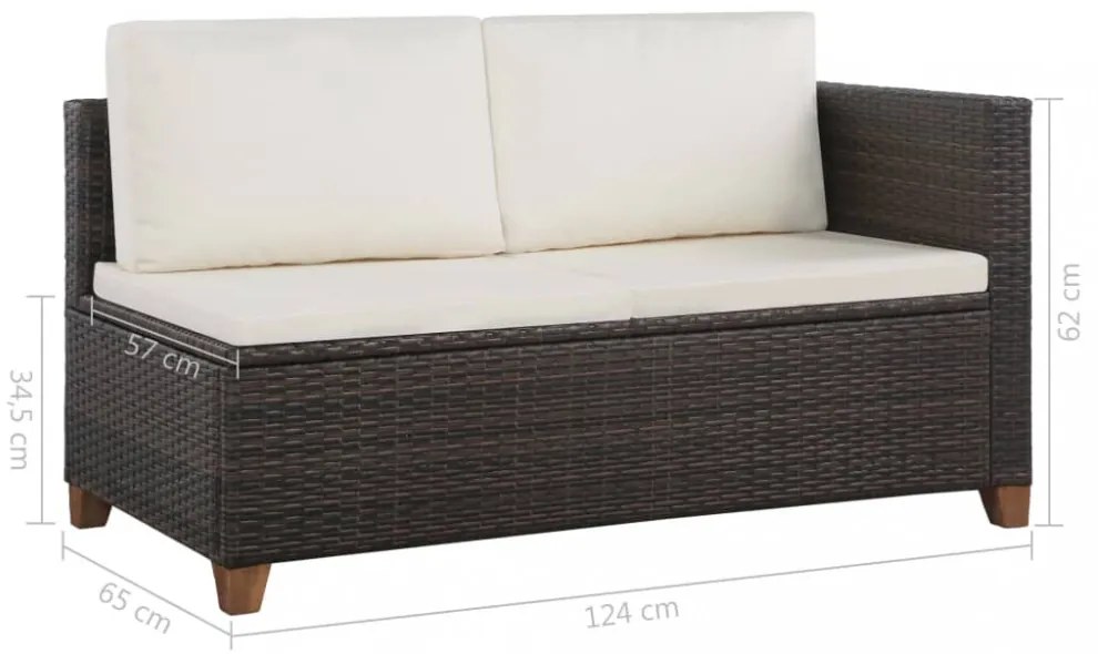 4 részes barna polyrattan kerti ülőgarnitúra párnával
