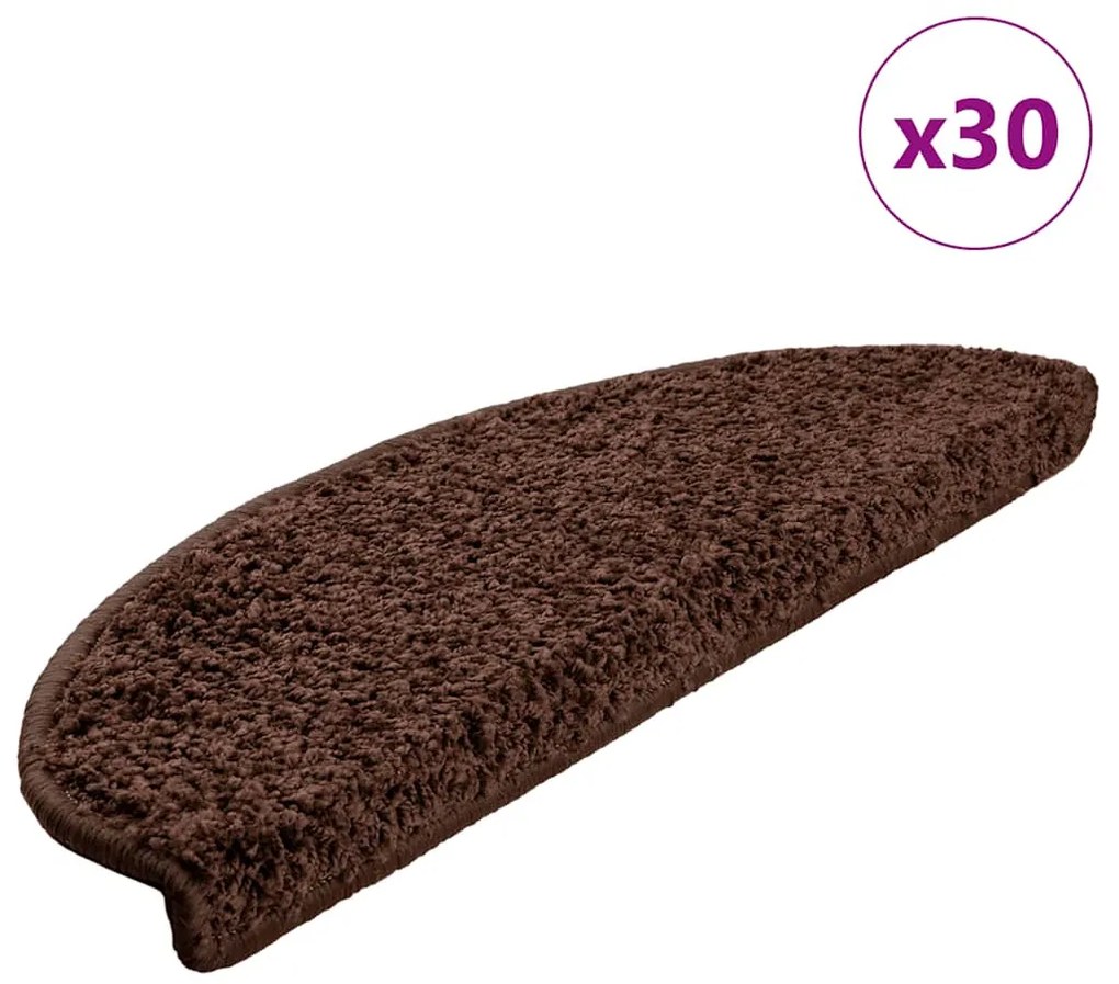 30 db barna lépcsőszőnyeg 65x21x4 cm