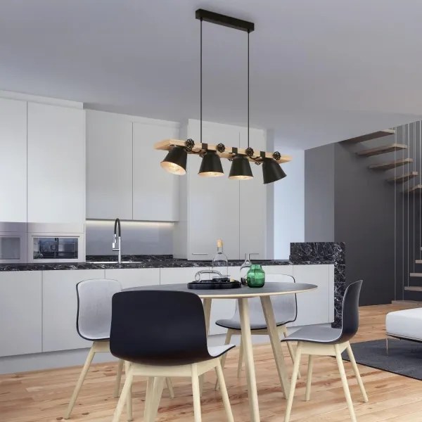 Brilo - Csillár zsinóron TALLE 4xE27/40W/230V