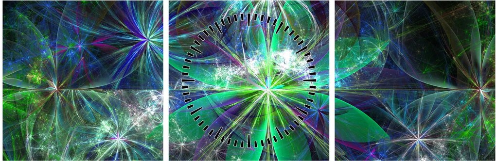 Kép - Absztrakt geometriai formák (órával) (90x30 cm)