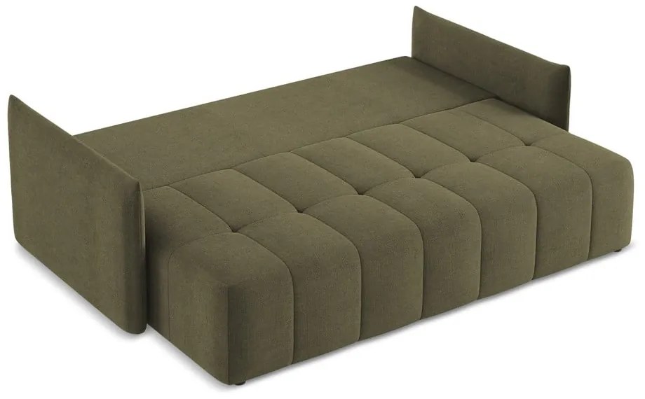 Khaki kinyitható-tárolóhelyes kanapé 225 cm Moku – Makamii