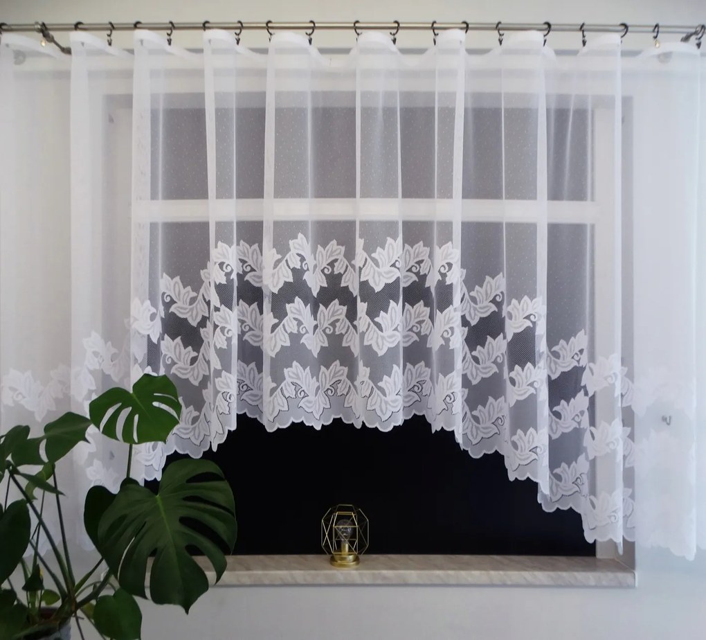 Mg Függöny Fehér Ív 450x145 kész szalaggal Klaudia lengyel