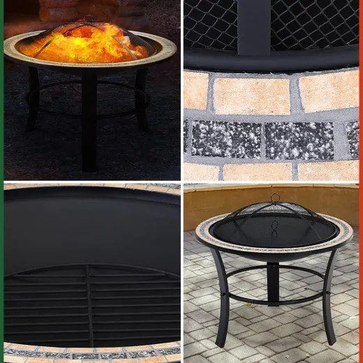 monzana® Fuego tűzrakóhely Ø76 cm - mozaik