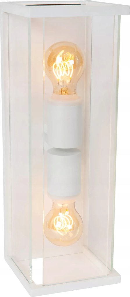 Kültéri kerti fali lámpa dupla fehér üveg IP54 Lucide