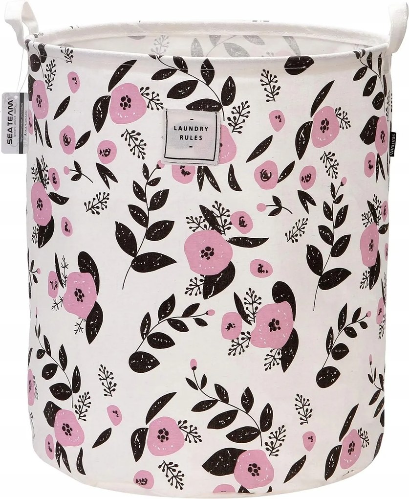 Sea Team szennyeskosár, 62 literes, bézs virágmintával