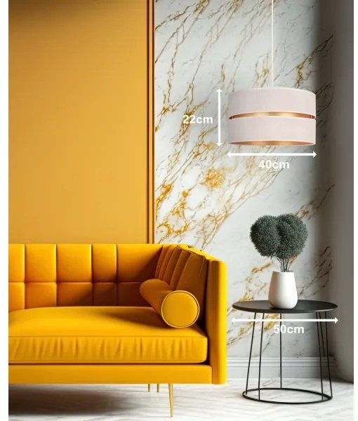 Duolla - Csillár zsinóron DUO 1xE27/15W/230V átm. 40 cm krémes/arany