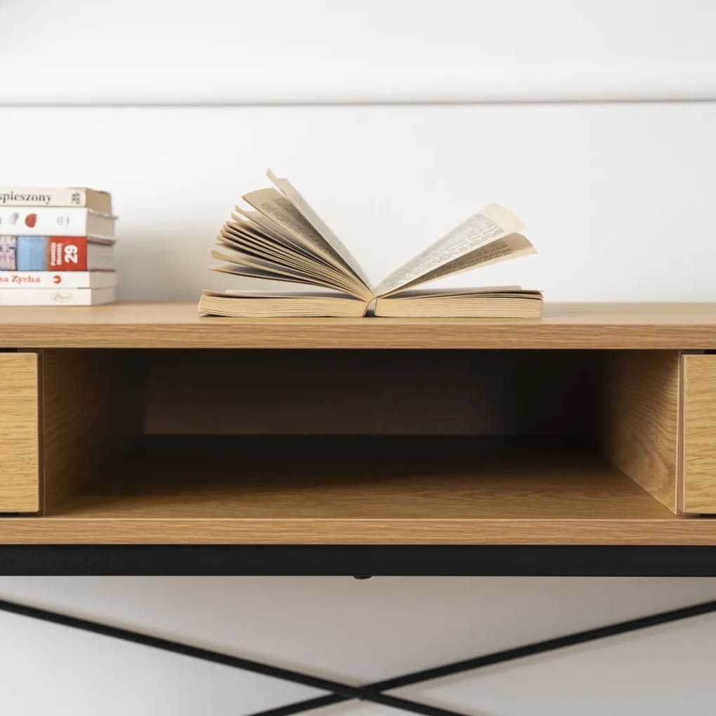 Asztal REX 2 180-240 cm Biały márvány/Dąb P3