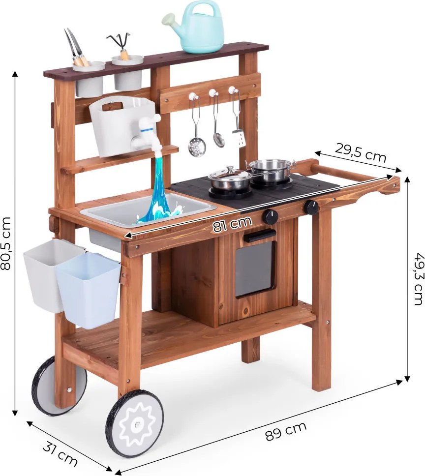 Fa kültéri gyerekkonyha kiegészítőkkel