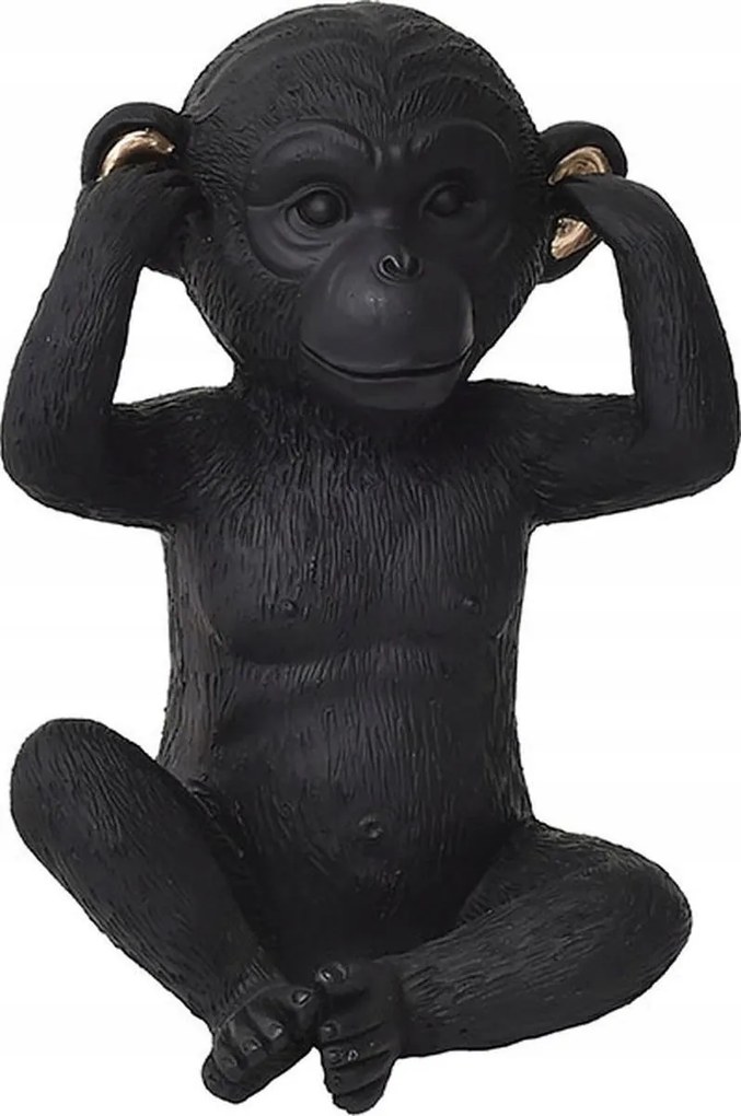 Majom figura szobor fekete dekoratív stílusos