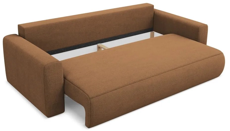 Terrakotta színű kinyitható-tárolóhelyes kanapé 238 cm Kapua – Makamii