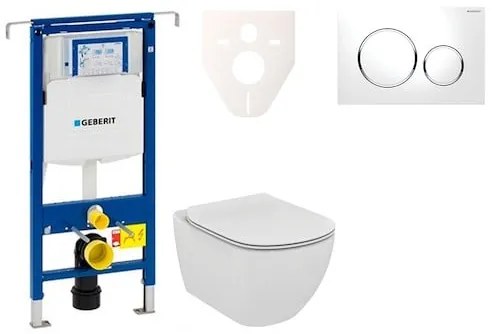 Fali WC szett Geberit előtétfalas szereléshez + Ideal Standard Tesi WC 111.355.00.5NE4