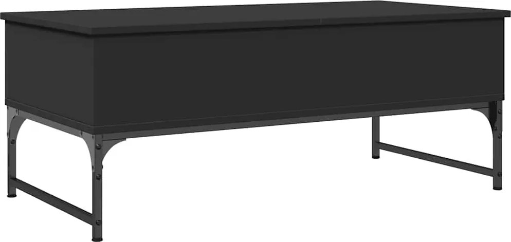 vidaXL fekete szerelt fa és fém dohányzóasztal 100 x 50 x 40 cm
