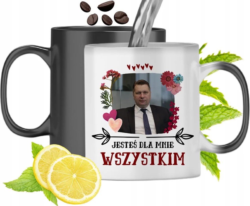 Mágikus Bögre Fekete Színváltós, fényképes nyomattal