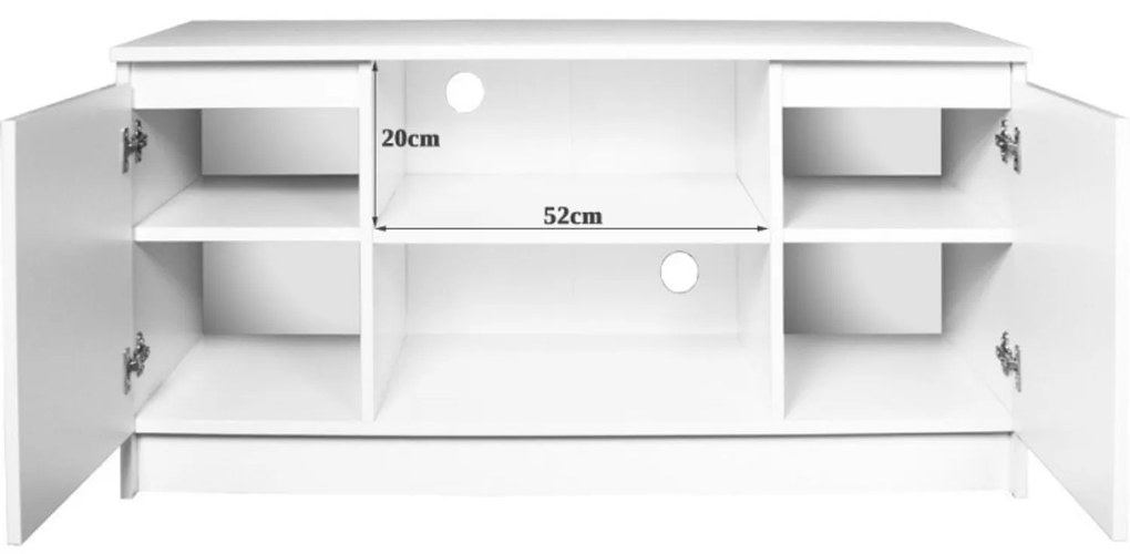 RTV 120 TV asztal (fehér / fényes cappuccino)