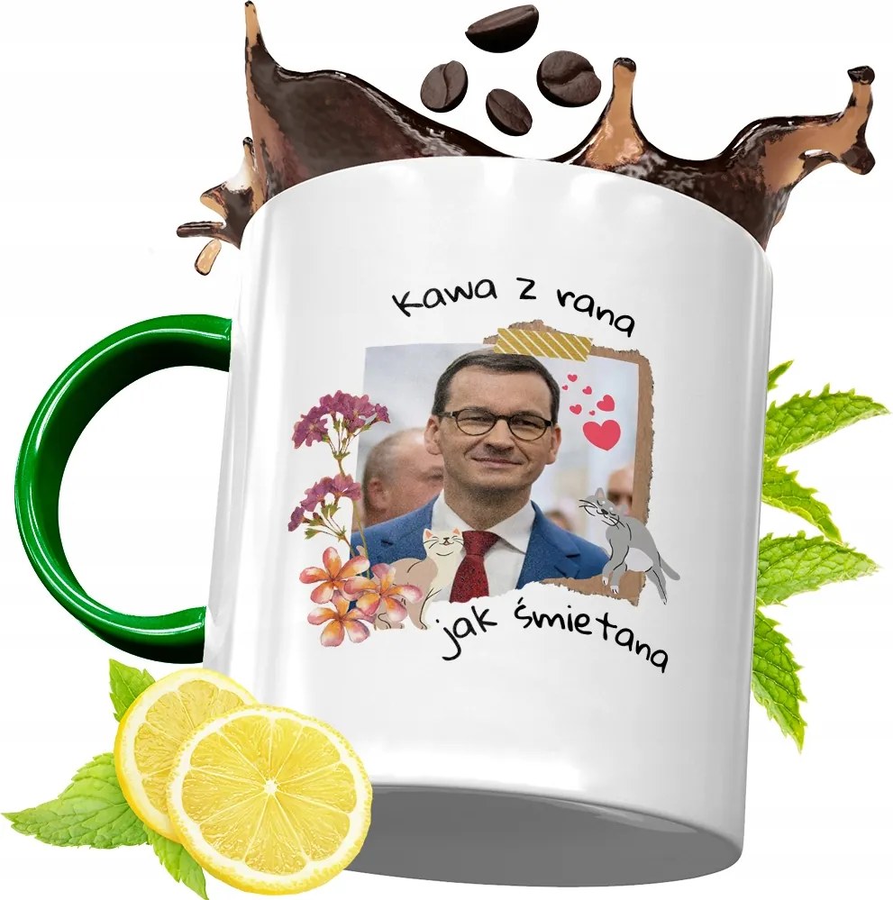 Máté Morawiecki Zöld Bögre Ajándék, fényképes nyomattal