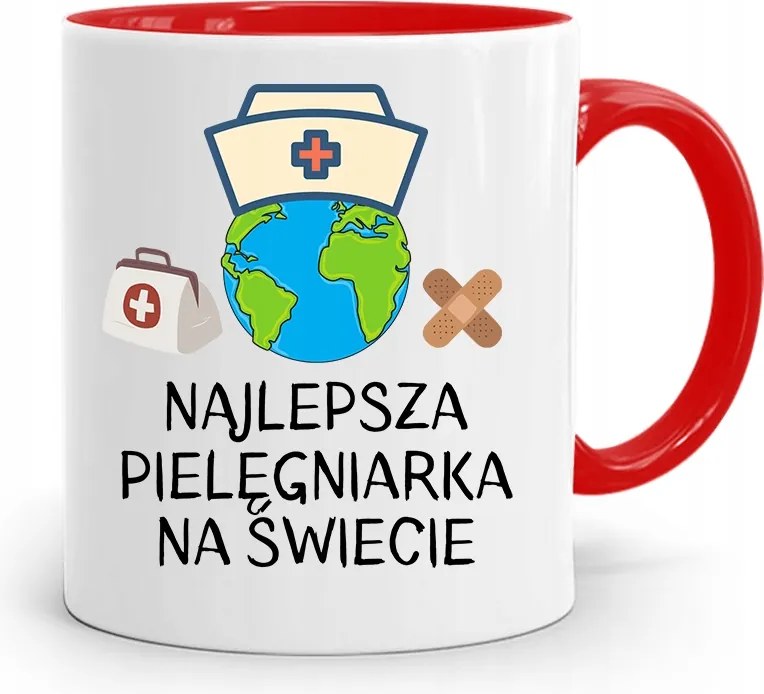 Piros Ápolónői Bögre A Világ Legjobbja fényképes nyomattal