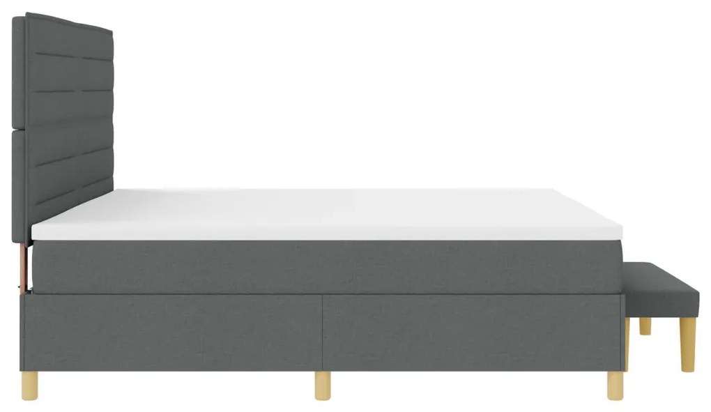 Boxspring Ágy Matrac & Padló Szürke 200x200 cm Szövet