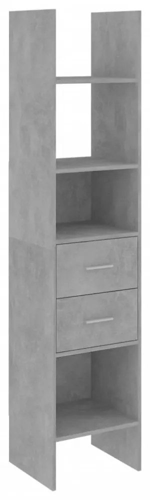 betonszürke szerelt fa könyvszekrény 40 x 35 x 180 cm