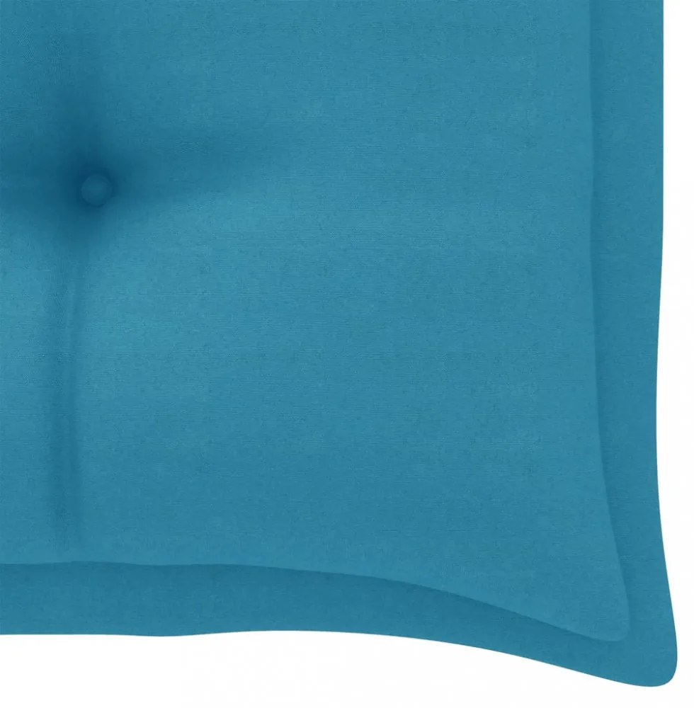 tömör tíkfa kerti pad világoskék párnával 112 cm
