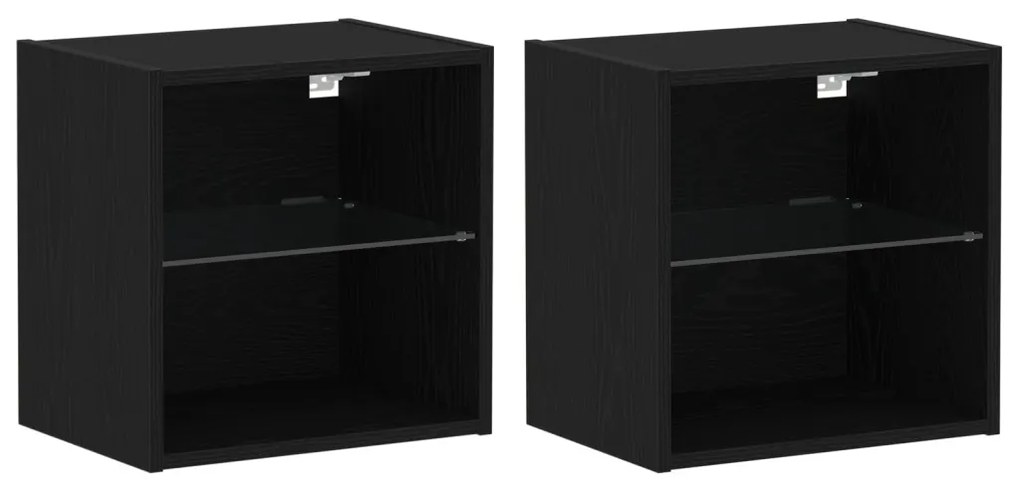 Lebegő polc 2 db Fekete tölgy 40x28,5x40 cm MDF