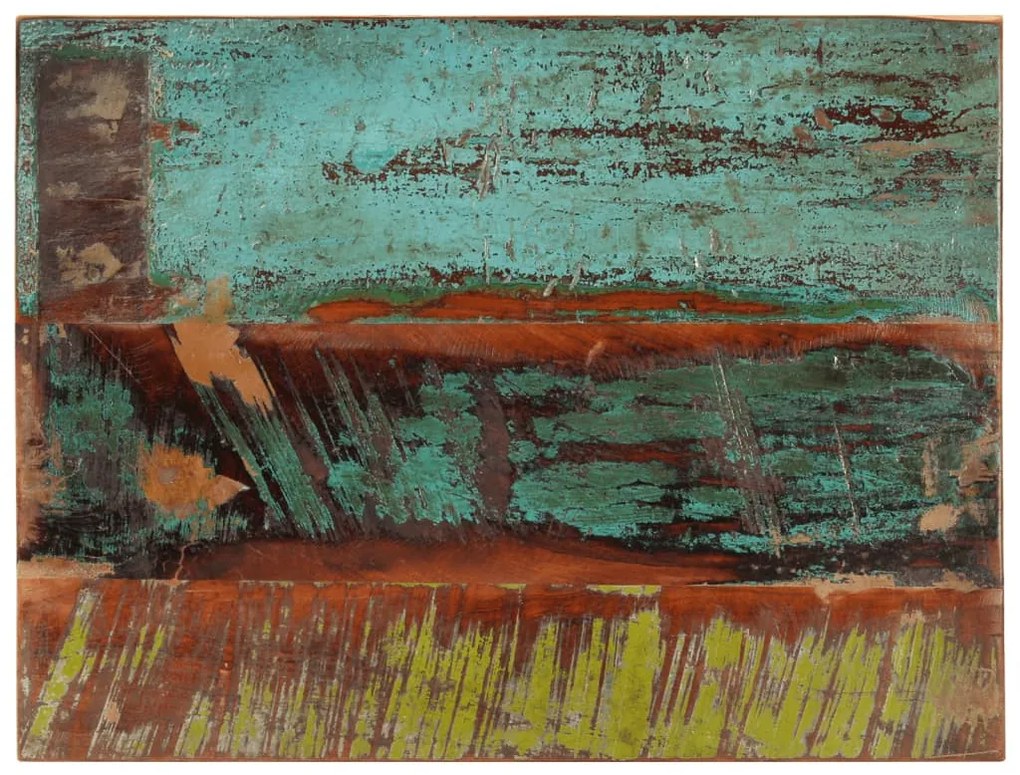 négyszögű tömör újrahasznosított fa asztallap 60x80 cm 25-27 mm