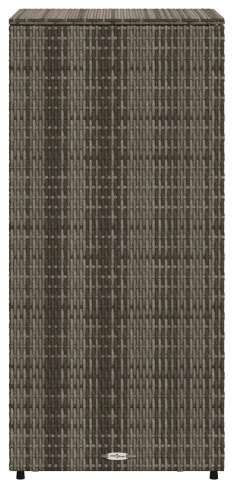 szürke polyrattan kerti tárolószekrény 50 x 55 x 115 cm
