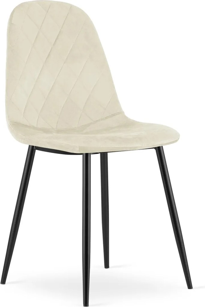 Bézs bársony szék ASTI fekete lábakkal