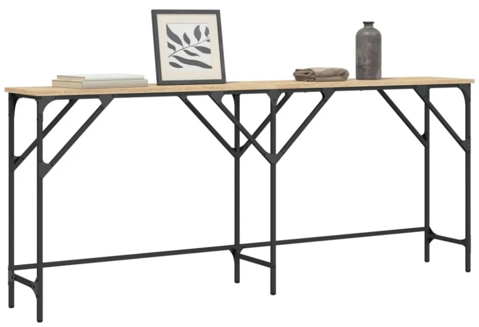 sonoma tölgy színű szerelt fa dohányzóasztal 180x29x75 cm