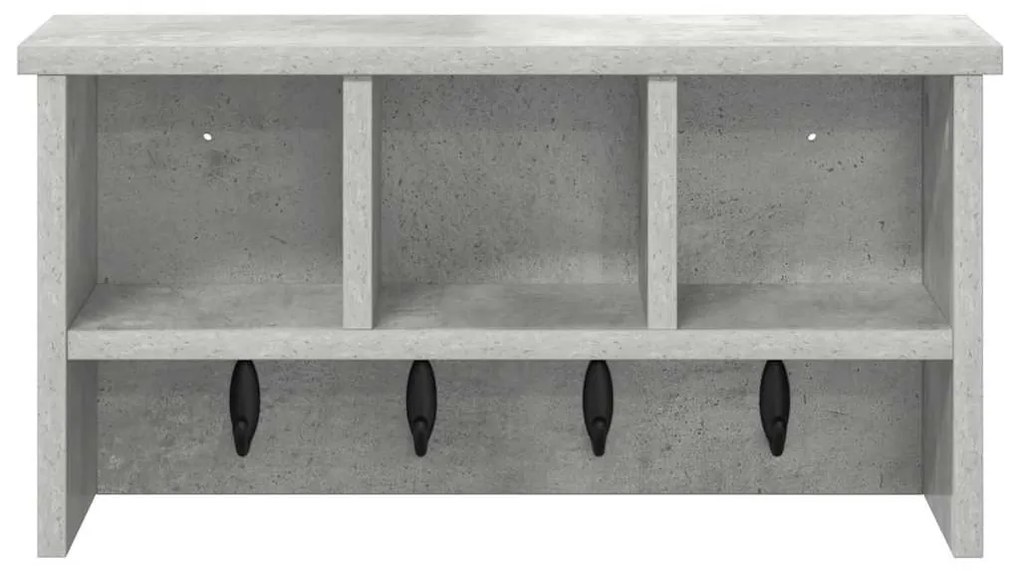 Fali Kabáthorog polcokkal Beton szürke 50 x 16 x 26 cm Faanyag