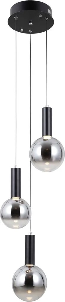Italux modern függeszték strela matt fekete szürke itxpnd-34378-3s-bk